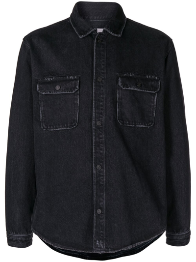 Shop Frame Chest-pocket Denim Shirt In Black