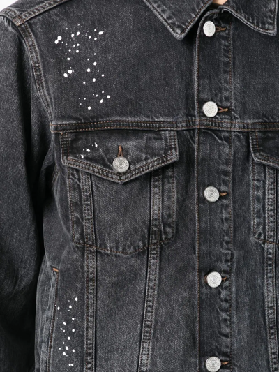 Shop Frame Paint-splatter Denim Jacket In Black