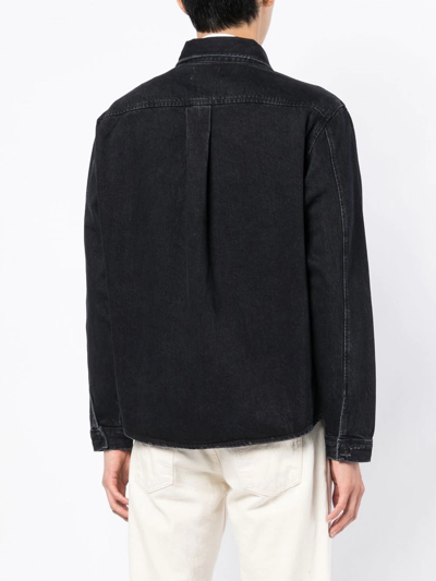 Shop Frame Chest-pocket Denim Shirt In Black