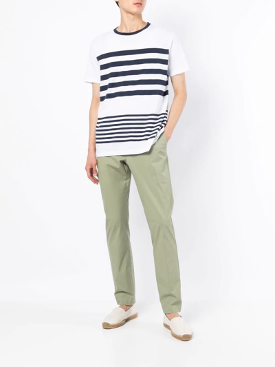 Shop Hackett Striped Crew-neck T-shirt In White