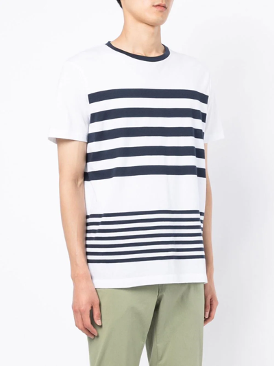 Shop Hackett Striped Crew-neck T-shirt In White