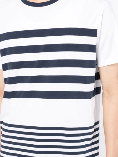 Shop Hackett Striped Crew-neck T-shirt In White