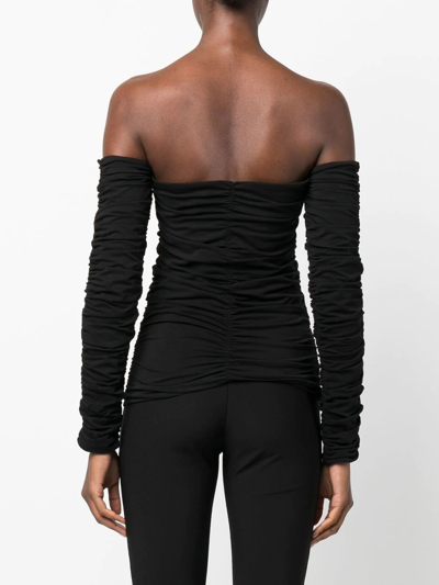 Ruched Off The Shoulder Top in Black