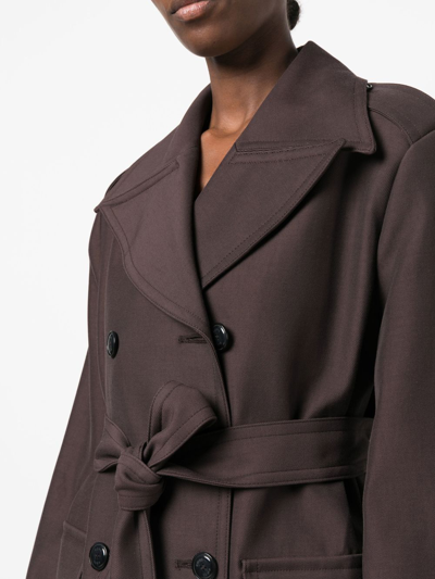 Rohe Claire Long Double-breasted Trench Coat In Brown | ModeSens