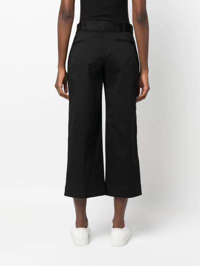 Shop Lauren Ralph Lauren Brienda Belted Cropped Trousers In Schwarz