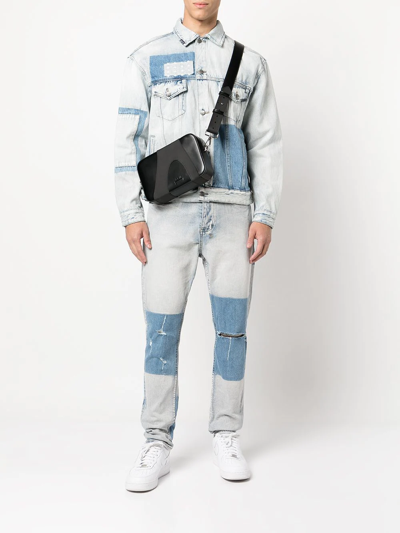 Shop Ksubi Patchwork-design Denim Jacket In Blau