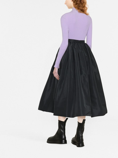 Shop Alexander Mcqueen High-waist Mid-length Skirt In Schwarz