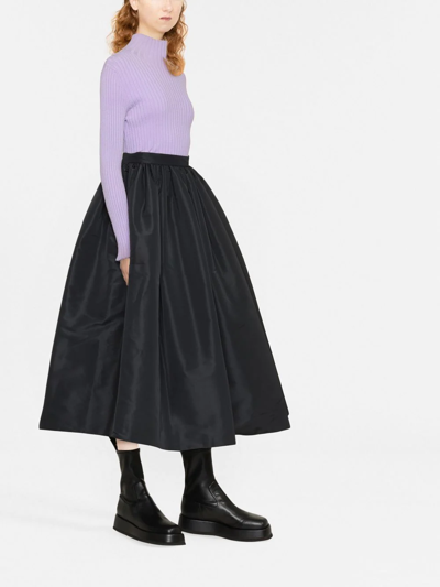 Shop Alexander Mcqueen High-waist Mid-length Skirt In Schwarz
