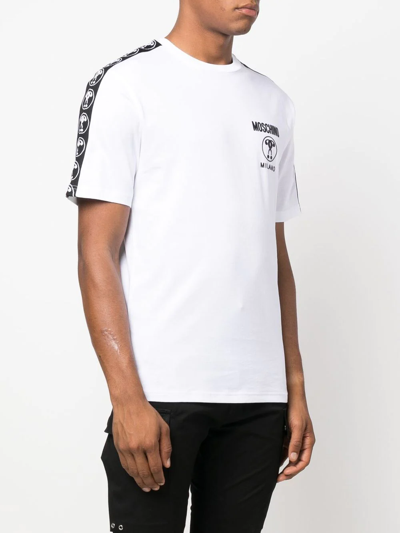 Moschino Logo-tape Short-sleeve T-shirt In Weiss