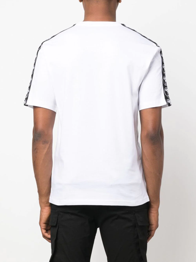Moschino Logo-tape Short-sleeve T-shirt In Weiss