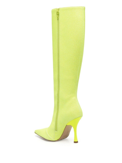 Liu •jo Glitter Pointed-toe Boots In Gelb