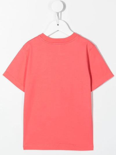 Shop Bonpoint Logo-print Crew-neck T-shirt In Pink