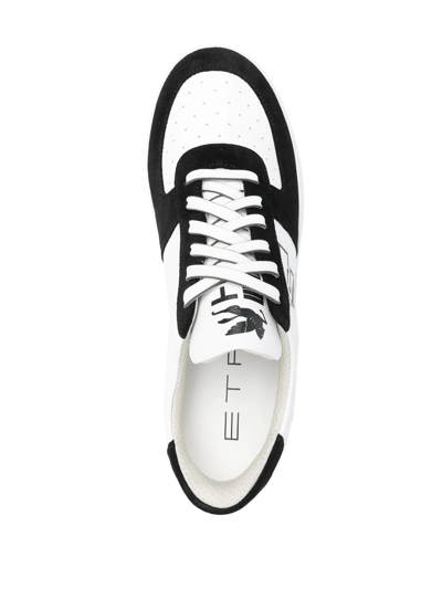 Shop Etro Pegaso Panelled Low-top Sneakers In Weiss