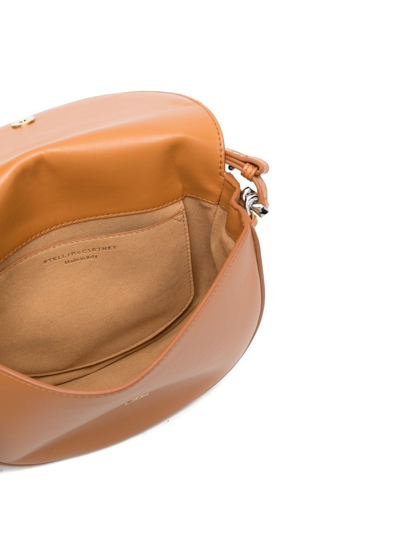 Shop Stella Mccartney Medium Frayme Flap Shoulder Bag In Braun
