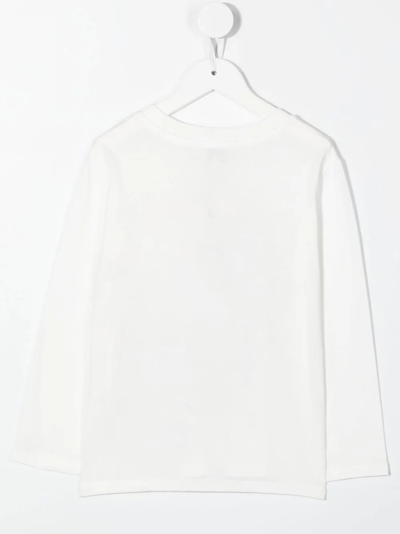 Shop Kenzo Elephant-print Long-sleeved T-shirt In White