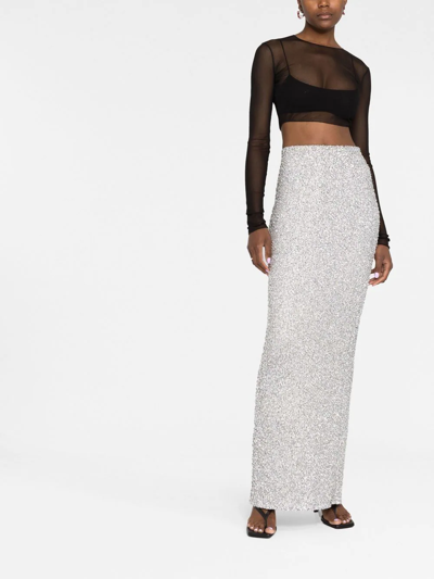 Coperni Crystal-embellished Maxi Skirt In Silber