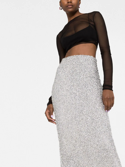 Shop Coperni Crystal-embellished Maxi Skirt In Silber