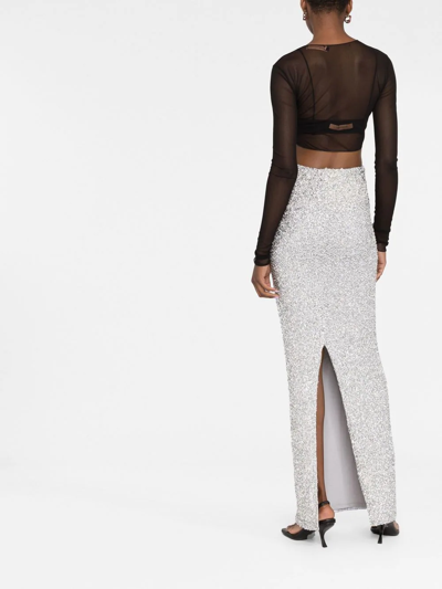 Coperni Crystal-embellished Maxi Skirt In Silber
