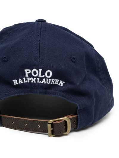 Shop Polo Ralph Lauren Polo Bear Embroidered-logo Cap In Blau