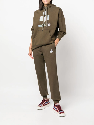 Isabel Marant Étoile Logo-print Track Pants In Green
