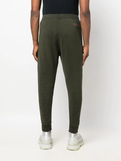 Shop Dsquared2 Tapered Cotton Track Trousers In Grün