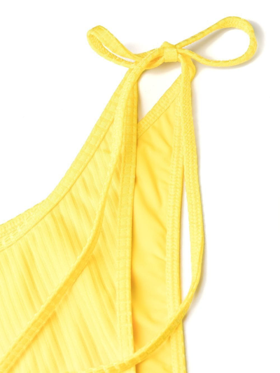 Sian Swimwear Ribbed Side-tie Bikini Bottoms In Gelb