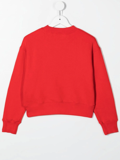 Shop Palm Angels Logo-print Sweatshirt In Red