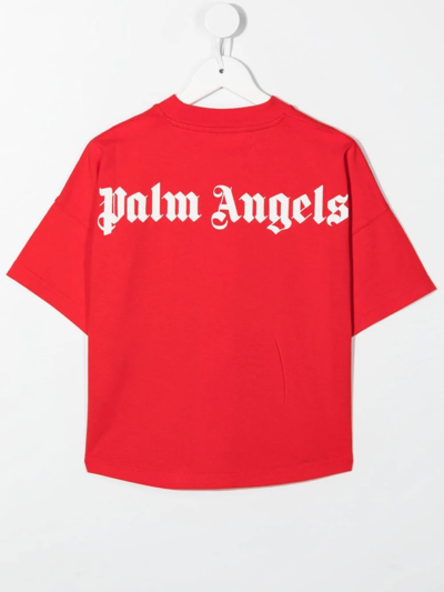 Shop Palm Angels Logo-print T-shirt In Red