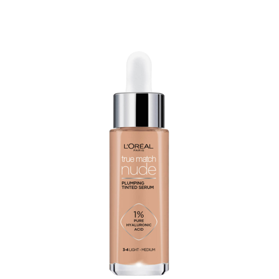 L'oréal Paris True Match Nude Plumping Tinted Serum (various Shades) - 3-4 Light-medium In 3-4 Light-medium