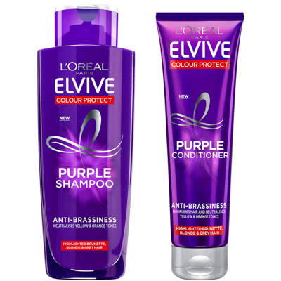 L'oréal Paris Elvive Colour Protect Anti-brassiness Purple Shampoo And  Conditioner Set - Exclusive | ModeSens