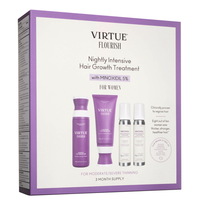Shop Virtue Flourish Nightly Intensive Hair Growth Treatment - Trial Size 3 Piece