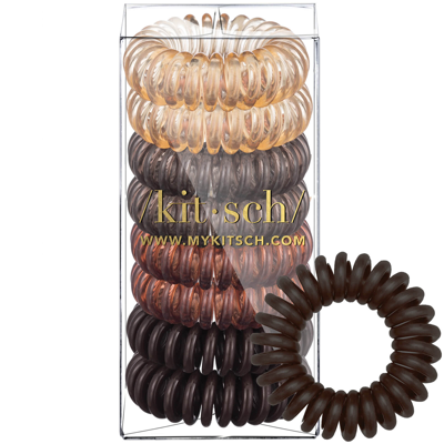 Shop Kitsch Hair Coils 8 Pack (various Colours) - Brunette In Brunette 