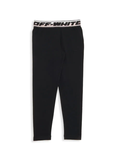 Shop Off-white Little Girl's & Girl's Logo Band Leggings In Black