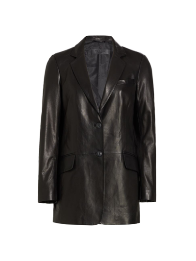 Shop Rag & Bone Women's Icons Charles Leather Blazer In Black