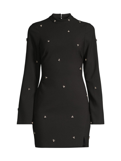 Shop Likely Women's Phillips Crystal-embellished Minidress In Black