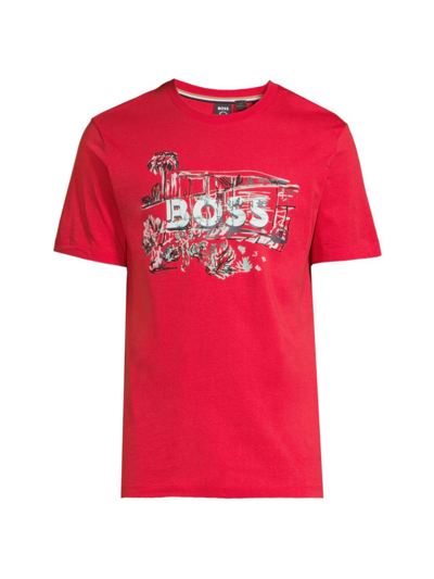 Hugo Boss Tiburt 305 Cotton T shirt In Bright Red ModeSens