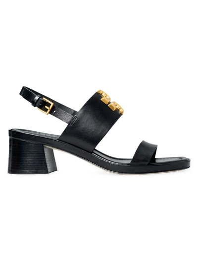 Shop Tory Burch Women's Eleanor Block-heel Slingback Sandals In Perfect Black