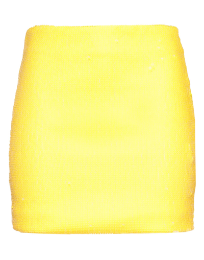 Shop Vicolo Woman Mini Skirt Yellow Size L Polyester