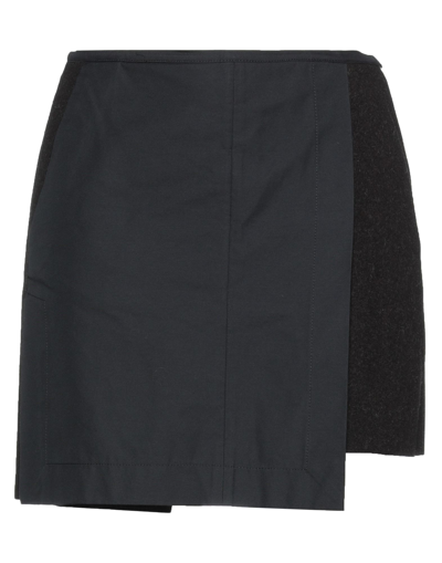 Shop Hache Woman Mini Skirt Midnight Blue Size 6 Wool, Polyamide, Elastane, Polyester, Cotton