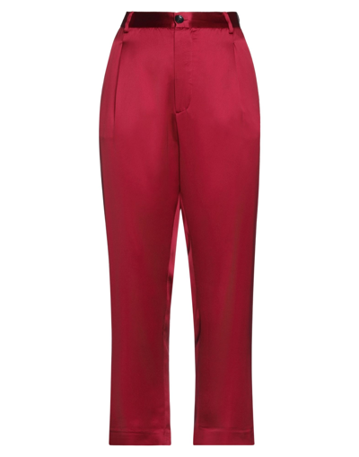 Shop Liviana Conti Woman Pants Brick Red Size 10 Acetate, Viscose, Rubber