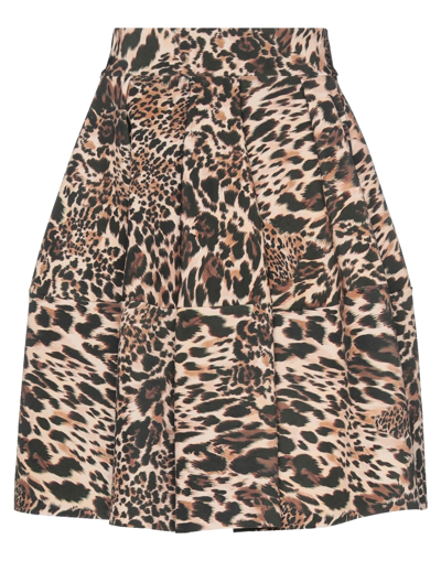 Shop Chiara Boni La Petite Robe Woman Mini Skirt Brown Size 4 Polyamide, Elastane
