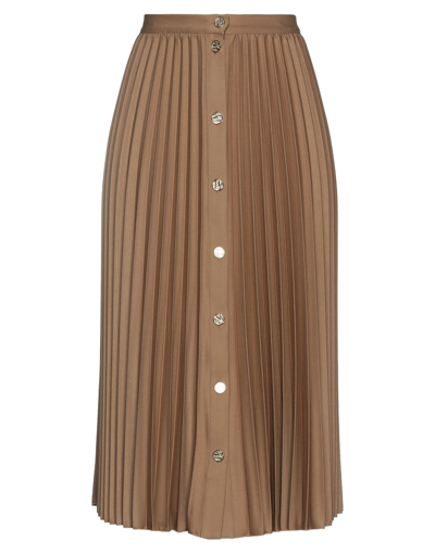 Shop Anna Molinari Woman Midi Skirt Camel Size 12 Polyester, Viscose, Elastane In Beige