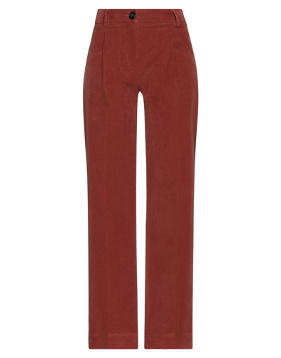 Shop Momoní Woman Pants Rust Size 12 Cotton, Elastane In Red