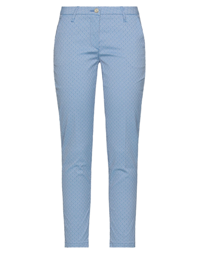 Shop Shaft Woman Pants Azure Size 27 Cotton, Polyester, Elastane In Blue