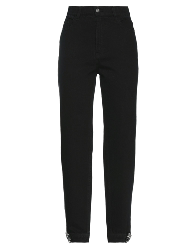 Shop Actitude By Twinset Woman Denim Pants Black Size 31 Cotton, Polyester