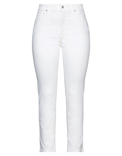 Shop Cambio Woman Jeans White Size 14 Cotton, Elastomultiester, Elastane