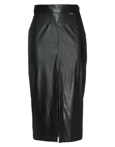 Shop Anna Molinari Woman Midi Skirt Black Size 10 Polyester, Polyurethane