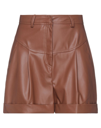 Shop Actualee Woman Shorts & Bermuda Shorts Brown Size 4 Polyurethane