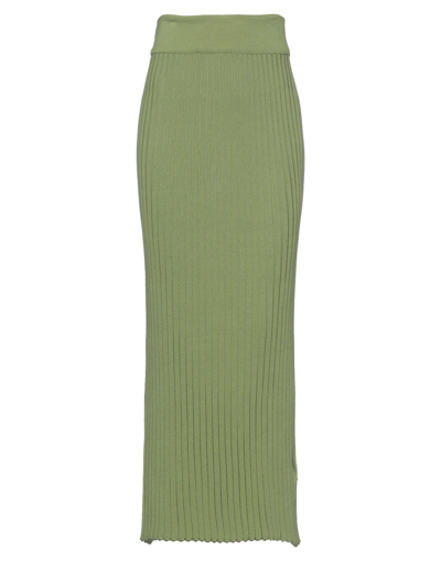Shop Valentine Witmeur Lab Woman Maxi Skirt Light Green Size S Organic Cotton