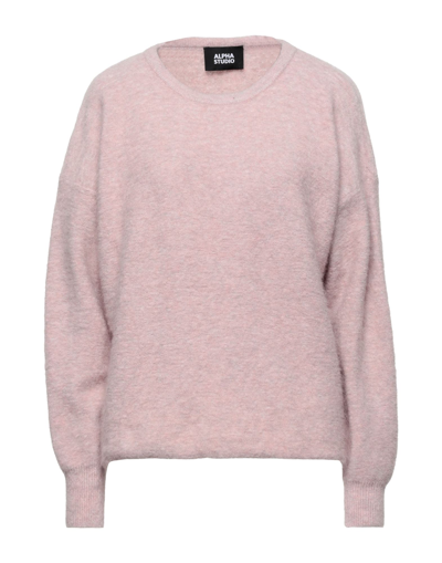 Shop Alpha Studio Woman Sweater Light Pink Size 10 Mohair Wool, Wool, Polyamide, Elastane